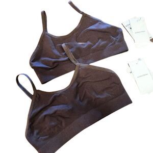 NWT Nordstrom Girl's Brown Seamless Bra Set of 2 Size M (10/12)